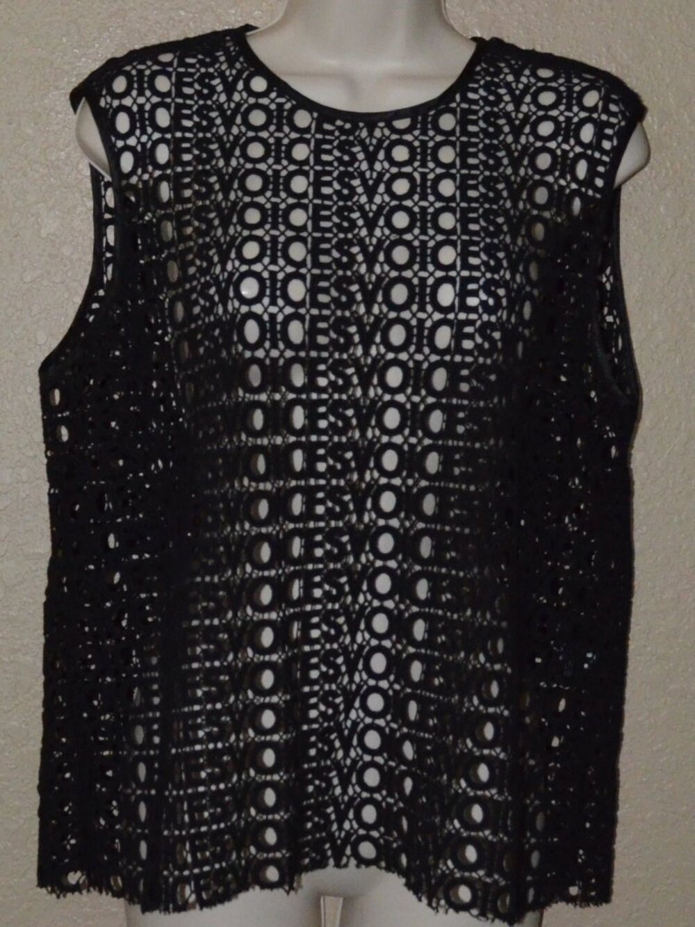 NWOT Sz S Each x Other Robert Montgomery Black VOICES Sleeveless Top Blouse
